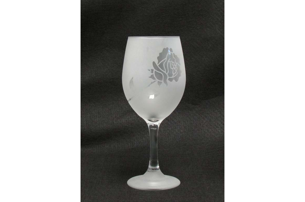 Custom Glass Etched Rose by BG Glass Company